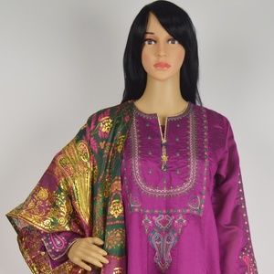 Junaid Jamshed Embroidered Poly-Cotton Shirt & Trouser, Women Dress